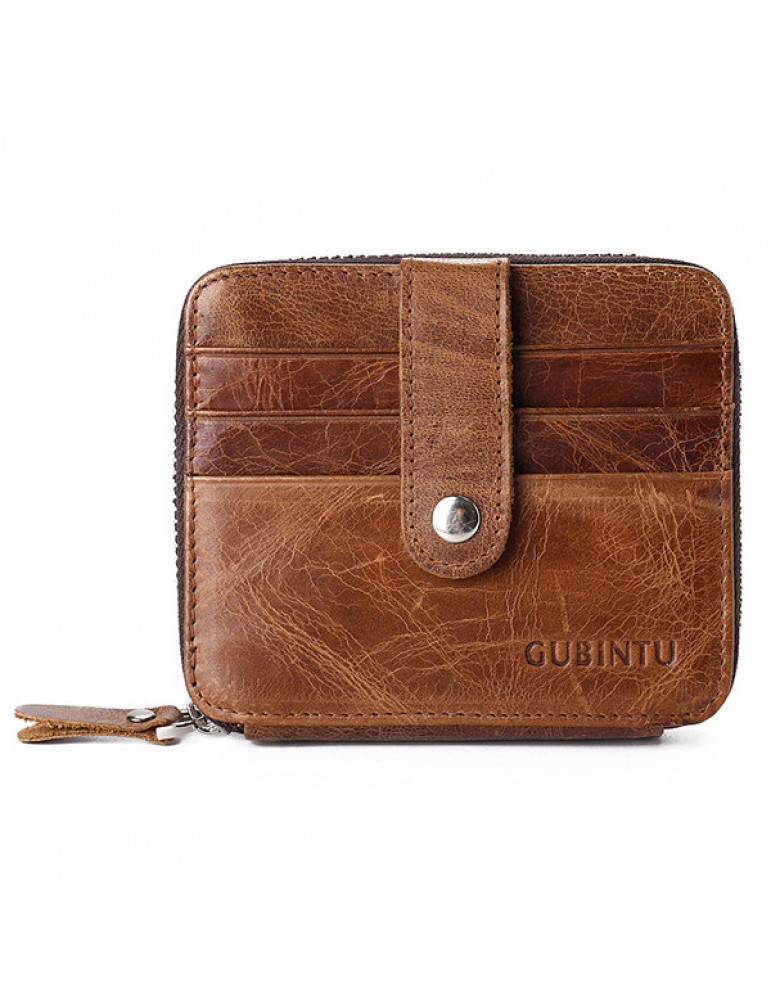 Genuine Leather Casual Vintage Bifold Wallet 12 Card Slots Card Pack For Men