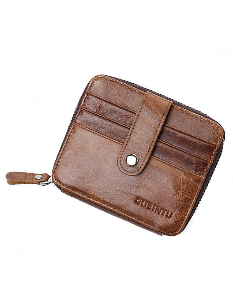 Genuine Leather Casual Vintage Bifold Wallet 12 Card Slots Card Pack For Men