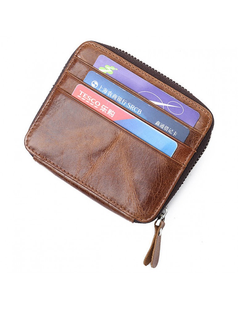 Genuine Leather Casual Vintage Bifold Wallet 12 Card Slots Card Pack For Men