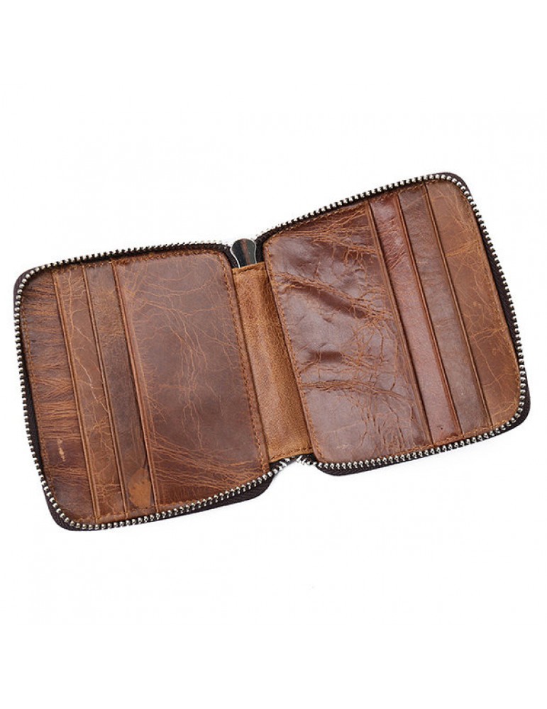 Genuine Leather Casual Vintage Bifold Wallet 12 Card Slots Card Pack For Men