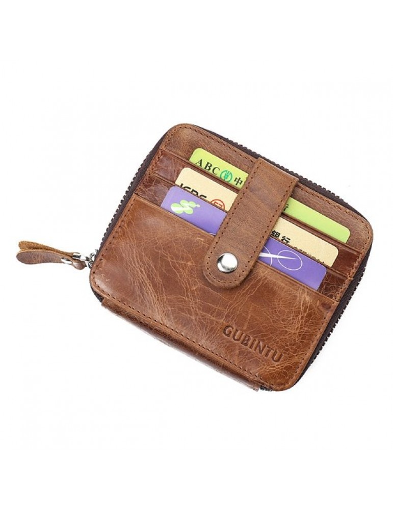 Genuine Leather Casual Vintage Bifold Wallet 12 Card Slots Card Pack For Men
