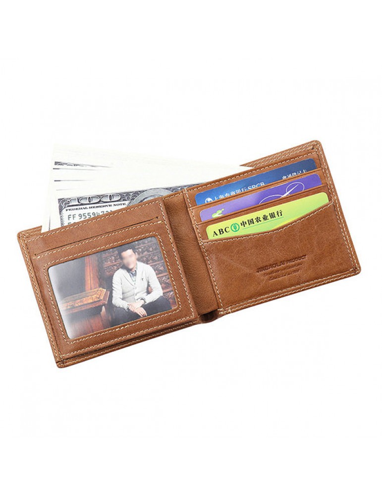 Genuine Leather Wallet Vintage Casual 6 Card Slots Card Pack For Men