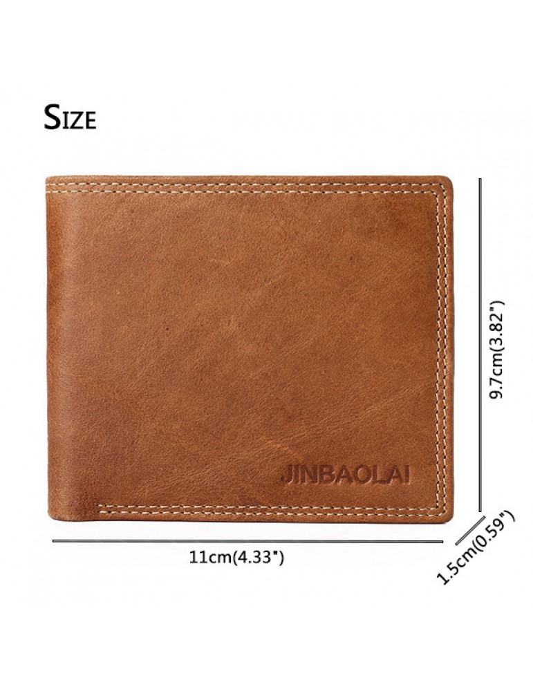 Genuine Leather Wallet Vintage Casual 6 Card Slots Card Pack For Men