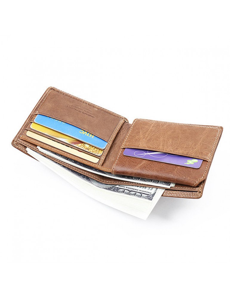 Genuine Leather Wallet Vintage Casual 6 Card Slots Card Pack For Men