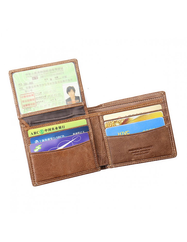 Genuine Leather Wallet Vintage Casual 6 Card Slots Card Pack For Men