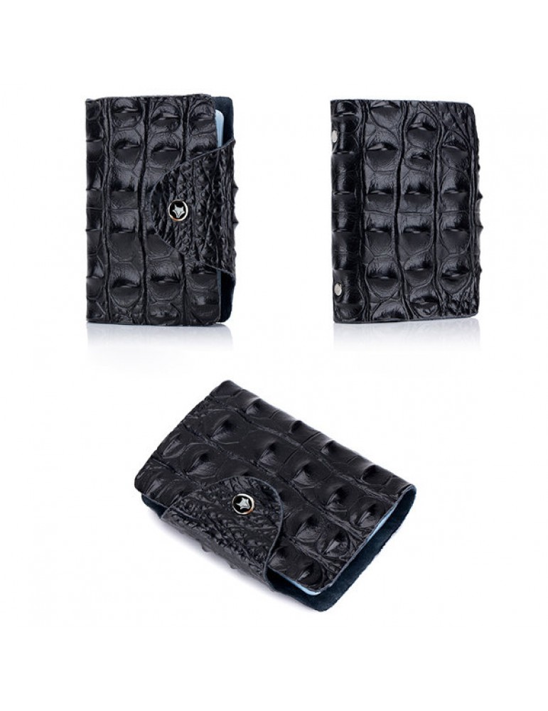 Men Vintage Genuine Leather Alligator Pattern Multi-slot Card Holder Wallet