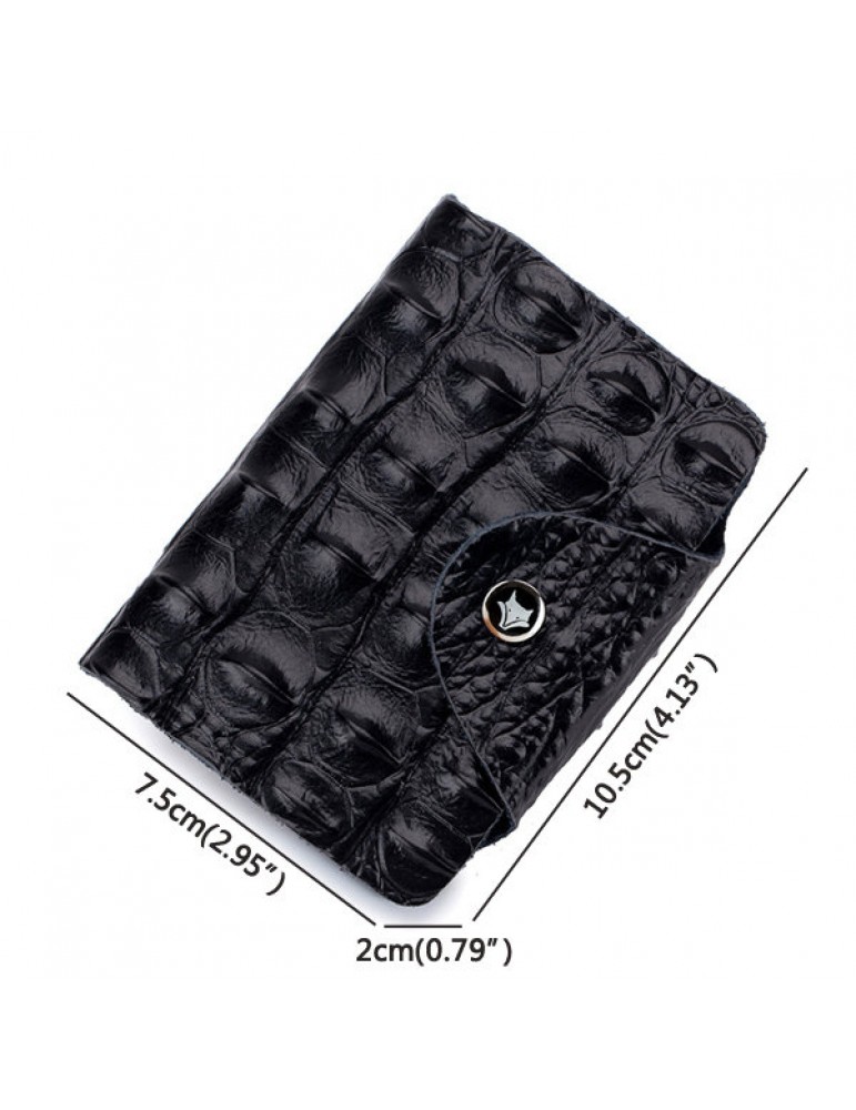 Men Vintage Genuine Leather Alligator Pattern Multi-slot Card Holder Wallet