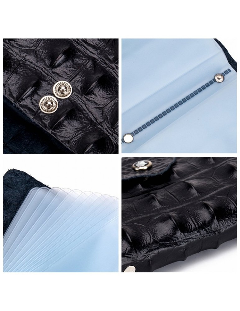 Men Vintage Genuine Leather Alligator Pattern Multi-slot Card Holder Wallet