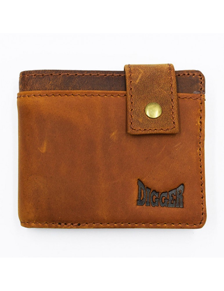 Vintage Genuine Leather 11 Card Slots Trifold Short Wallet For Men
