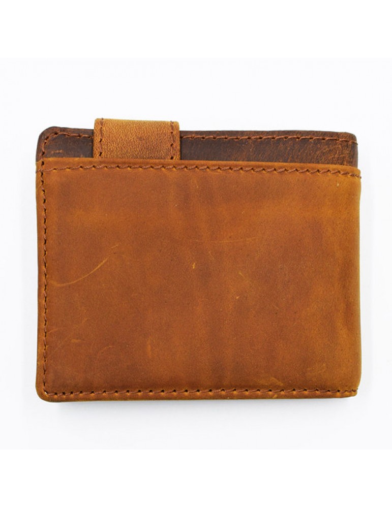 Vintage Genuine Leather 11 Card Slots Trifold Short Wallet For Men