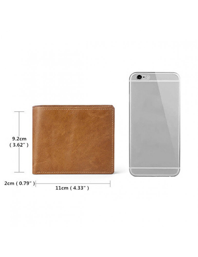 Vintage RFID Antimagnetic Genuine Leather Multi-functional Trifold Wallet For Men