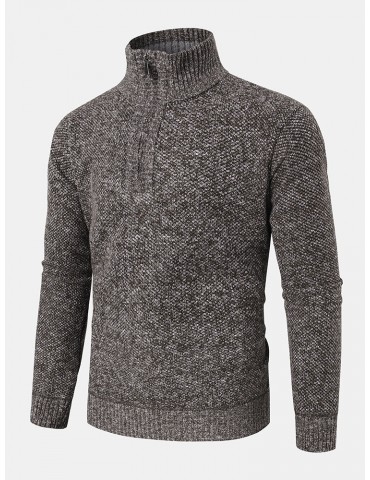 Mens Knitted Warm Vintage High Neck Long Sleeve Sweaters