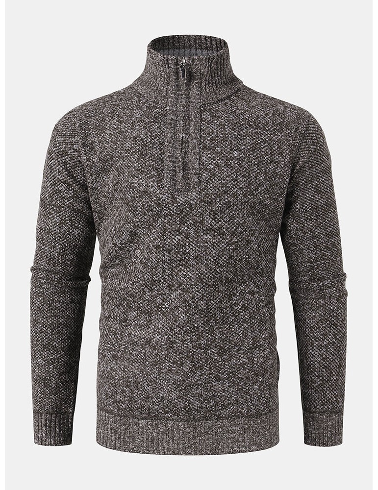 Mens Knitted Warm Vintage High Neck Long Sleeve Sweaters