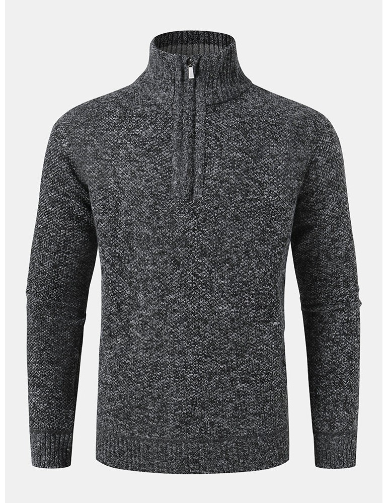Mens Knitted Warm Vintage High Neck Long Sleeve Sweaters