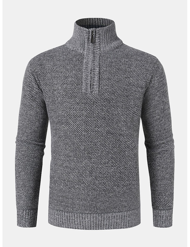 Mens Knitted Warm Vintage High Neck Long Sleeve Sweaters