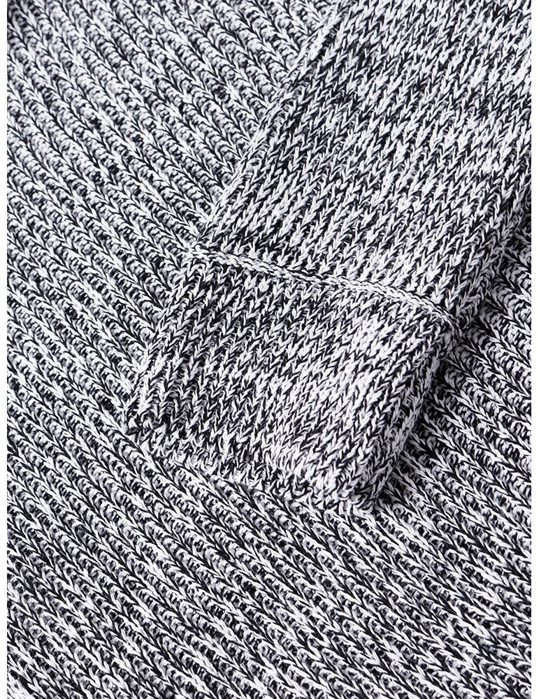 Mens Letter Pattern Half Zip Vintage Knitted Drawstring Sweater Hoodies